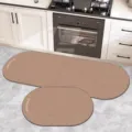 Korean minimalist kitchen floor mat set absorbent anti-slip oval rugs for home entryway - 40*60cm (Diatomaceous Mud) / Korean Minimalist Style 6