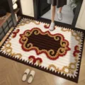 Chinese style knitted texture diatom mud absorbent floor mat for entryway and bathroom. - Wool Style 20