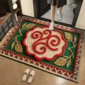 New Chinese style non-slip diatom mud floor mat for home entryway and bathroom decor. - Wool Style 21