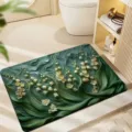 3D lily of the valley diatom mud floor mat, absorbent bathroom entrance non-slip rug. - Beach Flip-Flops 8