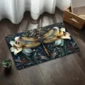 Tappeto antiscivolo vintage con libellula e giglio, tappeto assorbente per bagno e cucina. - Libellula americana — 9