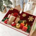 Weihnachten Fußmatte Kristall Samt Feiertag Dekoration Eingang Bodenmatte verschleißfest - Weihnachtsstil 5