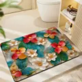 3D bloemen diatomeeënaarde badmat antislip absorberende mat voor badkamer hal decoratie - Amerikaans Bloemen 8