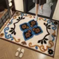 New Chinese style wool-effect diatomite absorbent floor mat for entryway and bathroom anti-slip use - Wool Style 6