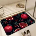 Granatapfel Muster Kieselgur Badematte, saugfähige schnelltrocknende Bodenmatte für Bad. - Granatapfel-5