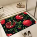 Granatapfel Druck Badematte, rutschfeste saugfaehige Bodenmatte fuer Badezimmer und Heimdekor. - Granatapfel-6