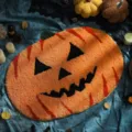 Halloween Pumpkin Shape Faux Cashmere Detail Mat Absorbent Non-Slip Floor Carpet Rug - Halloween - 8