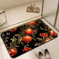 Granatapfel Motiv saugfähige Badematte, schnelltrocknende rutschfeste Fußmatte für Badezimmer. - Granatapfel-8