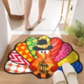 Thanksgiving turkey pumpkin shaped door mat non-slip absorbent floor carpet for home - 40*60cm / Halloween - 1