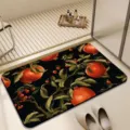 Absorbent pomegranate diatomaceous earth bath mat, quick drying non-slip floor mat for home. - 40x60cm (Diatomaceous Mud) / Pomegranate-1