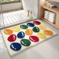 Modern minimalist flocked bathroom mat, absorbent quick-drying non-slip floor rug with colorful pattern. - 40x60cm / Iridescent Sulfur Stone