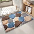 Modern tufted bathroom floor mat with pebble design, anti-slip and super absorbent for home use. - 40x60cm / Colorful Stone Pattern