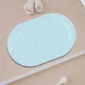 Korean minimalist oval bath mat with good luck print, absorbent non-slip floor mat for home. - Korean Minimalist Style-6