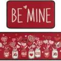 Valentine's Day crystal velvet floor mat with red heart jars and Be Mine text design - Vase / 40x60cm