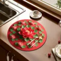 Round lotus flower placemat silicon diatom mud kitchen table insulation mat absorbent pad - Lotus - 10