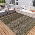 Moroccan geometric outdoor rug for patio living room modern non-slip woven area carpet decor - 40*60cm / Moroccan Ethnic Style 2