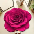 3D rose flower shaped floor mat soft non slip rug for bathroom bedroom living room decor - 40x40cm (Diatomite) / 3D Large Floral 1