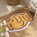 Cute fish-shaped Taiyaki floor mat with high-density plush texture in a cozy home environment - Animal Paradise 6