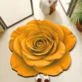 3D gelbe Rosen Form Fußmatte saugfähiger rutschfester Badezimmer Teppich Haustür Matte - 40x40 cm (Kieselgur) / 3D Große Blumen 9