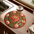 Absorbent diatomaceous earth drying mat with 3D lotus pattern, kitchen counter protector. - Lotus Flowers - 12