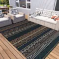 Moroccan geometric outdoor rug, non-slip area carpet for living room, balcony, and bedroom decor. - Moroccan Ethnic Style 5