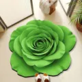 3D Rosenblüten geformte Fußmatte Draufsicht grüne Badezimmer Teppich Heimdekoration gut - 40x40 cm (Kieselgur) / 3D Große Blumen 11