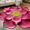 Grand tapis de sol en velours cristal en forme de fleur, antidérapant pour la chambre à coucher - Tournesols - 14