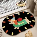 Cute cartoon dog diatomite bath mat, absorbent non-slip floor mat for home bathroom decor. - 40*60cm / Apple Puppy