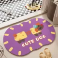 Cute cartoon dog diatom mud bath mat, absorbent quick drying anti slip floor mat for home decor. - 40*60cm / Spring Dog Character