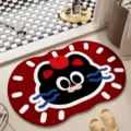 Cute cartoon black cat diatomite bath mat, soft non-slip absorbent floor mat for home bathroom. - 40*60cm / Cathy Cat