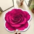3d rose shaped floor mat large diatom mud bathroom rug shower room absorbent foot mat - 40x40cm (Diatomite) / 3D Large Floral 2