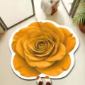 3D Rosenform Fußmatte gelber Blütenteppich saugfähige Badteppich rutschfeste Türvorleger - 40x40 cm (Kieselgur) / 3D Große Blumen 10