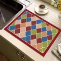 Alfombra escurridora de tierra de diatomeas para encimera de cocina absorbente - 20*30cm / Patrón de cuadros - 1