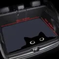 Black cat car trunk mat, crystal velvet anti-slip cargo liner protector, universal size. - Cat Head / 100x75cm