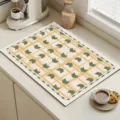 Alfombrilla escurridora de diatomita para cafetera encimera de cocina absorbente aislante. - 20*30cm / Patrón de cuadros - 4