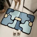 Abstract puzzle pattern doormat, modern non-slip absorbent floor mat for bathroom and home use. - 30x40cm / Style-3