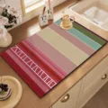 Diatomeeënaarde afdruipmat keuken absorberend gestreept placemat hittebestendig mat - Ruitjespatroon - 5