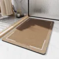Minimalist absorbent bath mat brown non-slip floor mat for bathroom shower room use - 40*60cm (Diatomaceous Mud) / Simple Stripes - 6