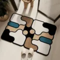 Moderne abstrakte geometrische Fußmatte, saugfähige rutschfeste Matte für Bad und Zuhause. - 30*40cm / Stil-8