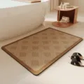 Minimalist bathroom absorbent bath mat with brown geometric pattern for home washroom floor. - 40*60cm (Diatomaceous Mud) / Simple Stripes - 7
