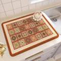 Kitchen diatomaceous earth draining mat, absorbent quick-dry dish drying mat for counter. - Dunhuang Pipa