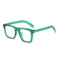 Green transparent frame square glasses anti blue light optical eyewear for daily use - Emerald Green Anti-blue Light C18