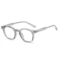 Occhiali rotondi grigio trasparente per uso quotidiano,montatura vintage leggera e stile. - Grigio Trasparente Anti-luce Blu