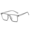 Montatura per occhiali quadrata grigio trasparente per uomo e donna, stile streetwear vintage. - Stile Protezione Luce Blu (C3) / Grigio trasparente