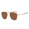 Hommes vintage monture dorée lunettes de soleil aviateur verres polarisés marron SKU - Monture Or Verre Thé Polarisé C9