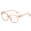 Monturas de gafas cuadradas marrones translúcidas para hombres y mujeres, estilo vintage de moda. - Anti-Luz Azul (C2) / Té Transparente