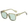 Gafas de sol cuadradas con montura verde para hombre y mujer, estilo urbano. - Anti-Luz Azul (C3) / Verde Transparente Anti-Luz Azul