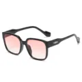 Gafas de sol cuadradas negras con lentes degradadas rosas para un estilo moderno chic. - Estilo Gafas de Sol (C4) / Montura Negra Rosa Degradado