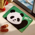 Premium cute cartoon panda bathroom mat made of soft faux cashmere with non-slip backing - Animal Paradise-12