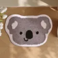 Cute koala shaped faux cashmere floor mat with soft grey and white fleece texture - Animal Paradise-13